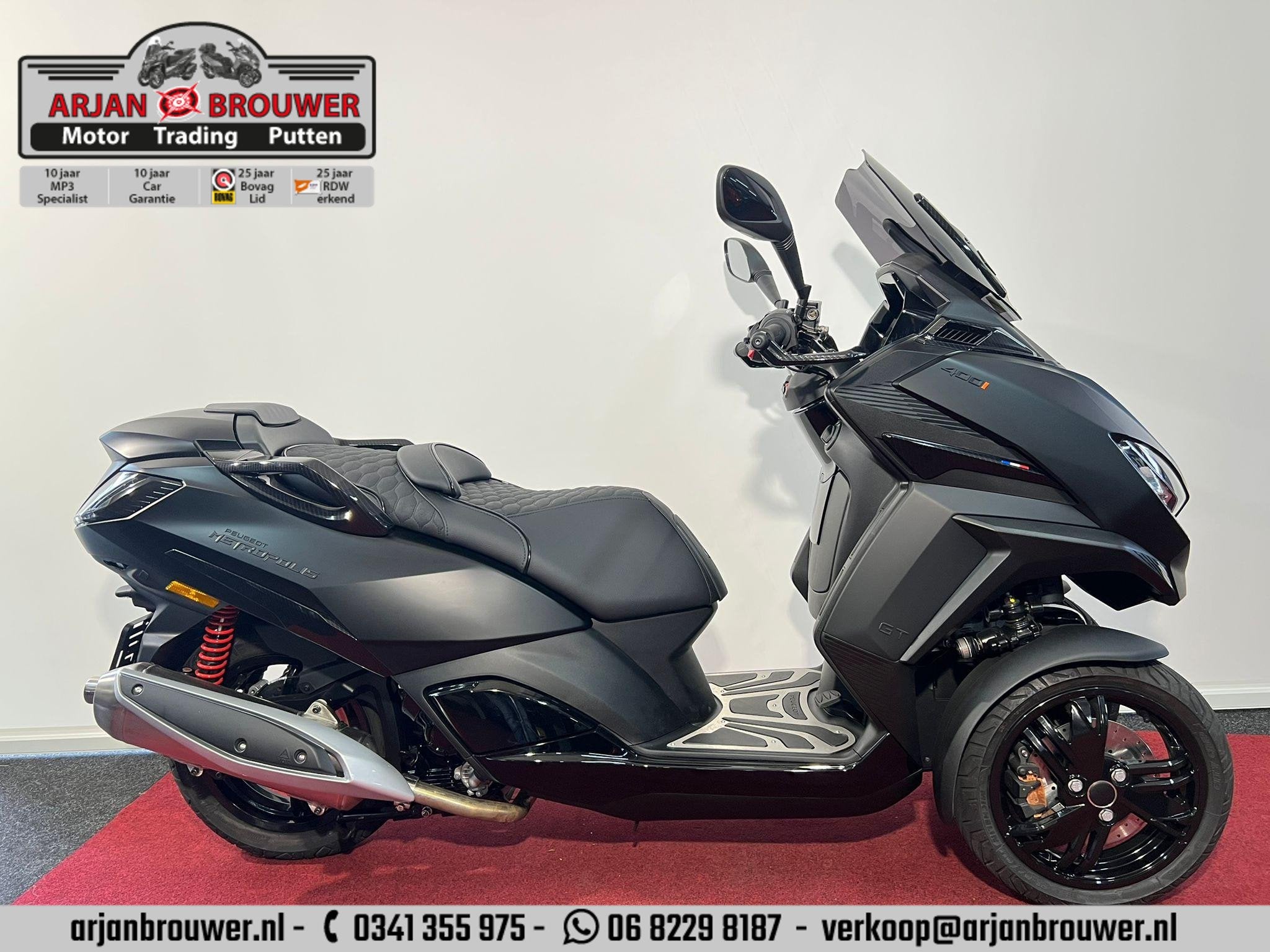 Peugeot Metropolis 400GT Limited Black Edition van 14.249 nu, Postbus 2097
3500 GB  Utrecht, NL, Scooter, Receptie-pne@peugeot.com