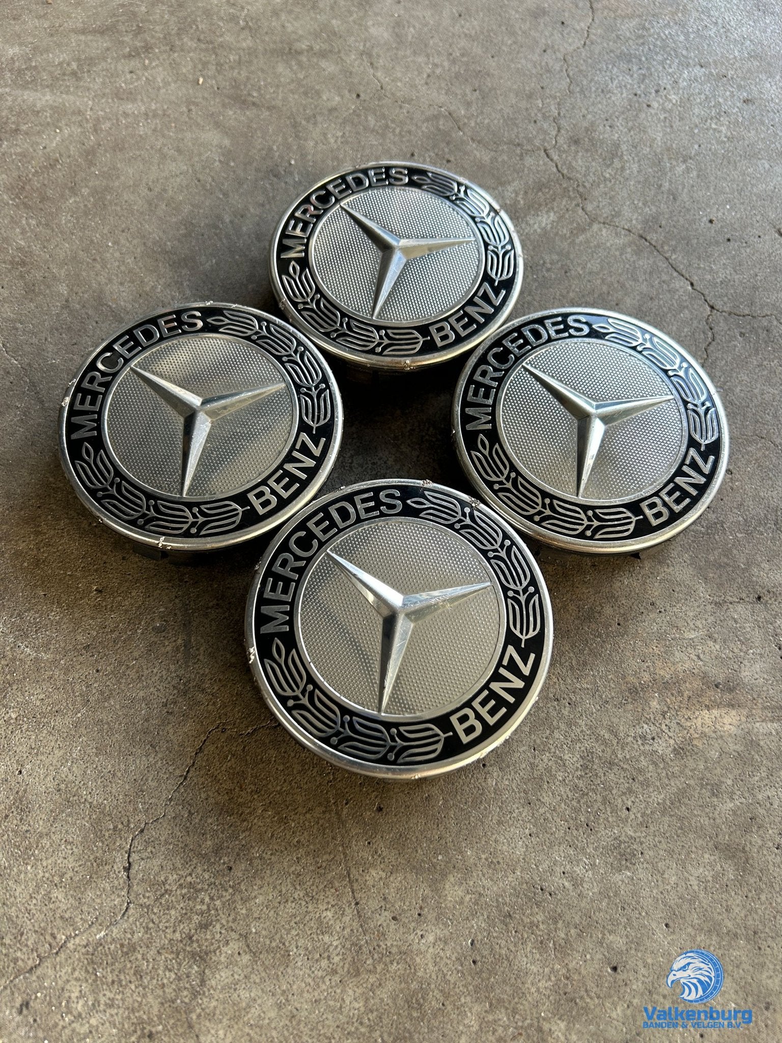 ORIGINELE Mercedes Benz naafkap naafdop set Zwart chroom