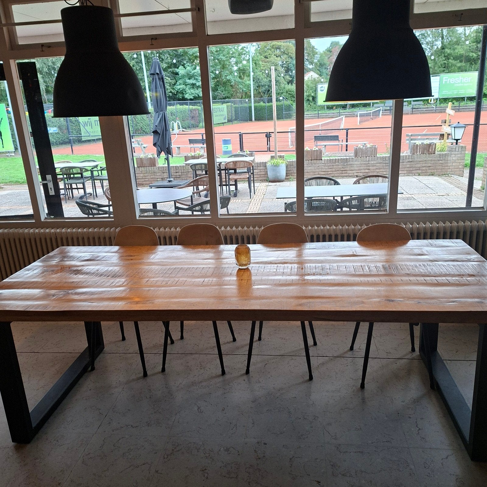 grote 8 persoons eettafel, Huis en Inrichting, Tafels | Eettafels, Ophalen, Gebruikt, 100 tot 150 cm, Teakhout
