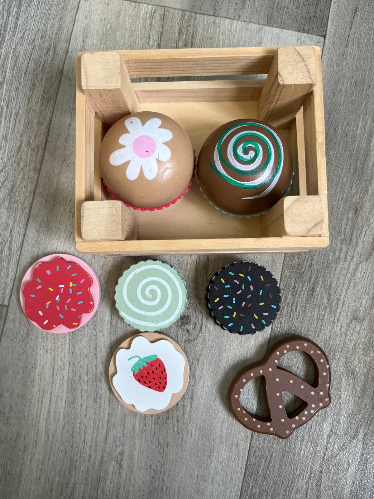 HEMA houten speelgoed gebakjes en koekjes, Ophalen, Gebruikt, Overige typen