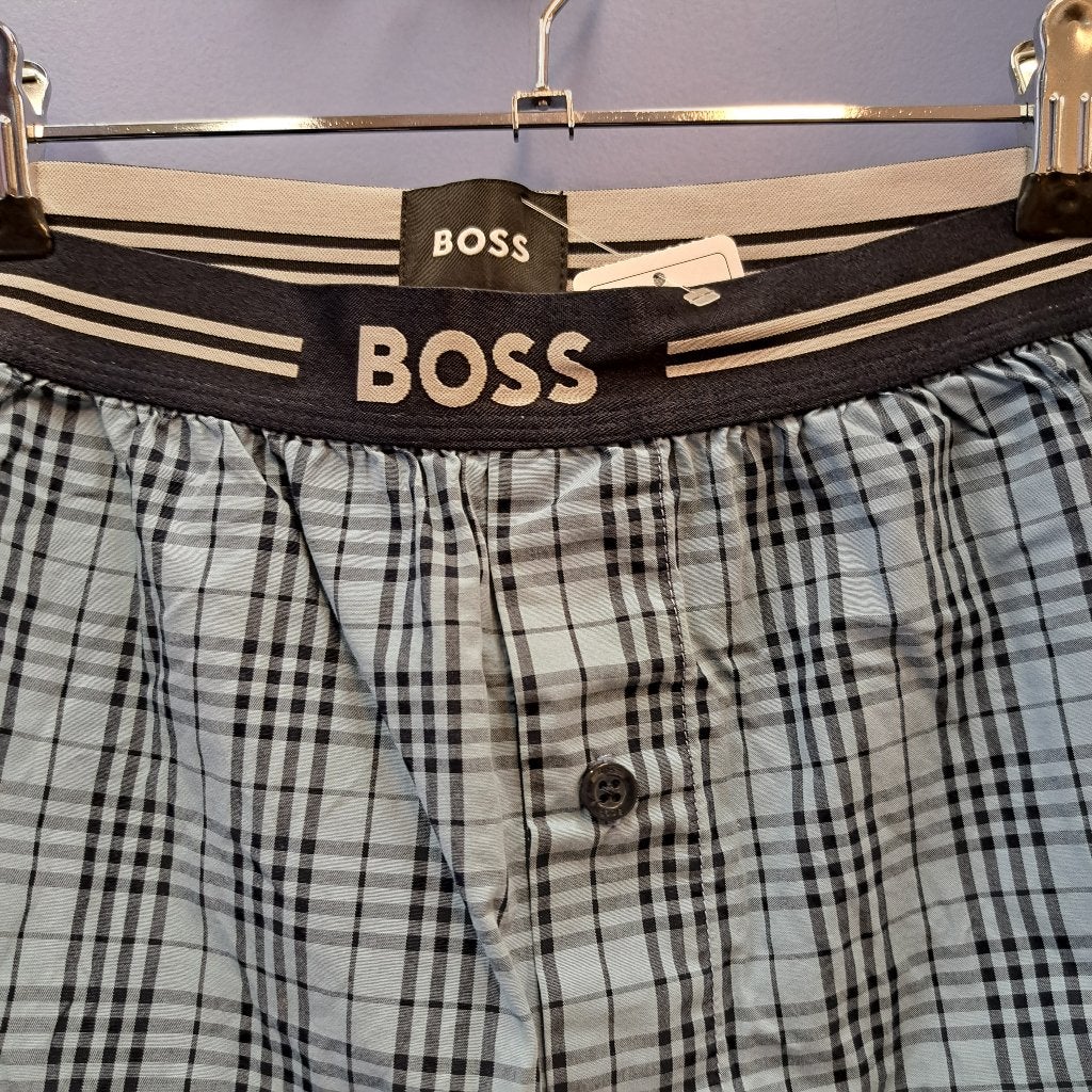 Hugo Boss ondergoed: shorts boxer blauw geruit XXL nr 45112, Kleding | Heren, Blauw, ., Hugo Boss, Ophalen of Verzenden