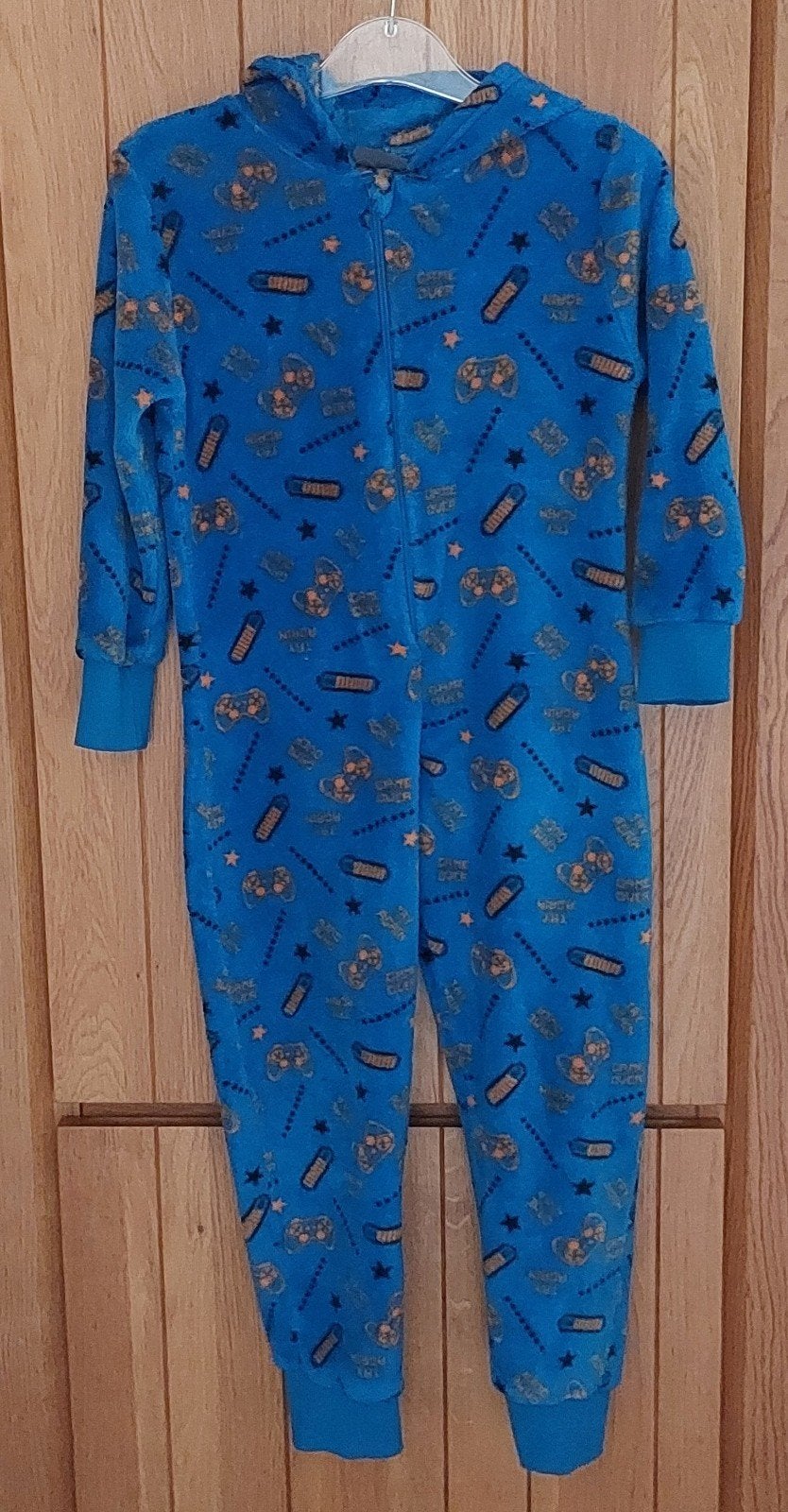 Blauwe Onesie met Gaming Print - Maat 134/140, Kinderen en Baby's, Ophalen, Nacht- of Onderkleding, 9th Avenue, Zo goed als nieuw