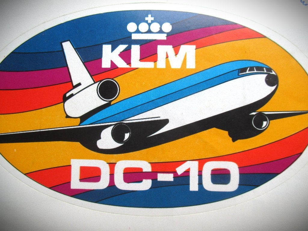 KLM DC-10 Sticker~Oude of vintage ovale KLM Kaart Sticker, Verzamelen, Luchtvaart en Vliegtuigspotten, Ophalen of Verzenden, Zo goed als nieuw