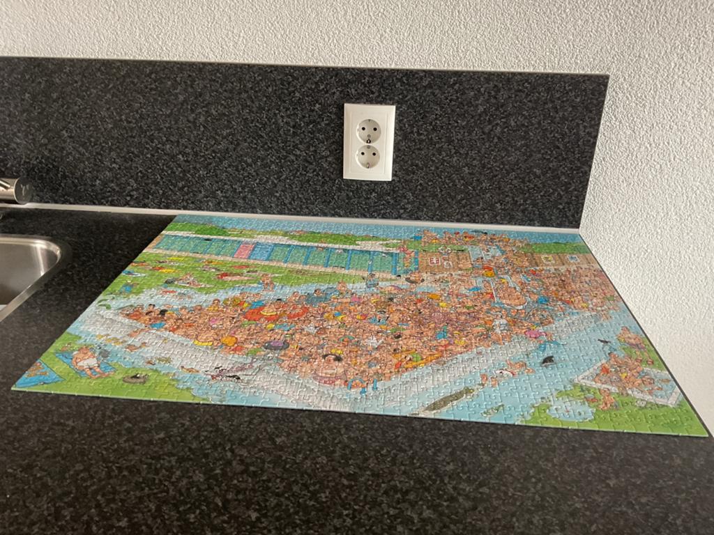 Jan van Haasteren Legpuzzel - Bomvol bad, 1000 stuks., Ophalen of Verzenden, 500 t/m 1500 stukjes, Zo goed als nieuw, Legpuzzel