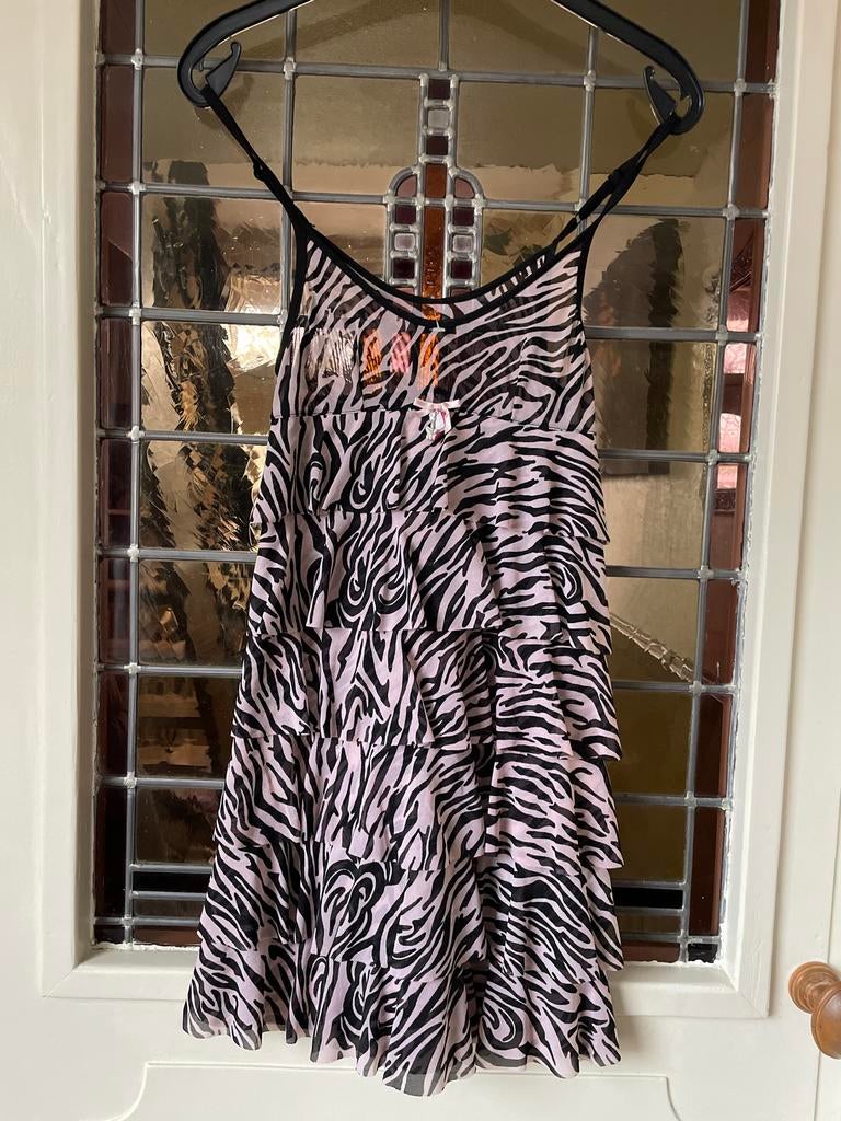 Femilet jurkje maat 36 - Zwart/Roze zebraprint, Kleding | Dames, Zwart, Ophalen of Verzenden, Zo goed als nieuw, Maat 36 (S)