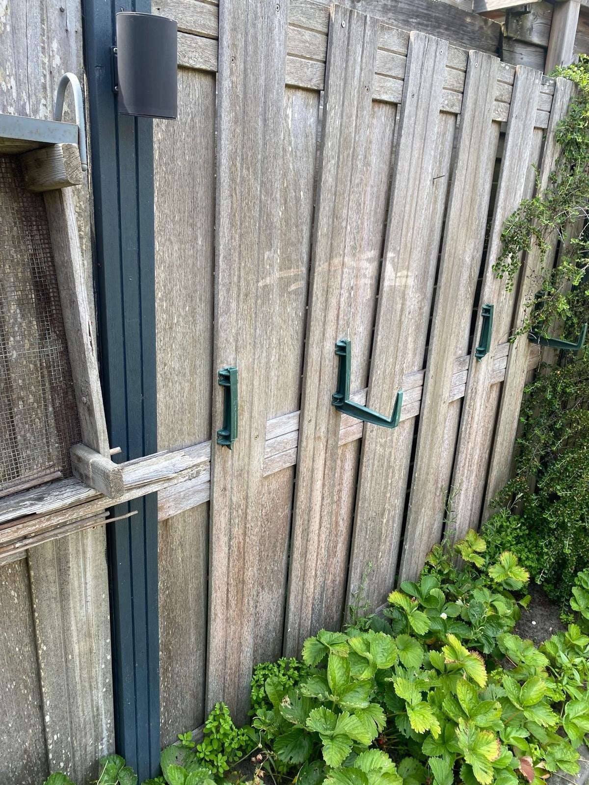 Schutting met poort en diverse schermen, Ophalen, Met poort, Gebruikt, Tuinhek