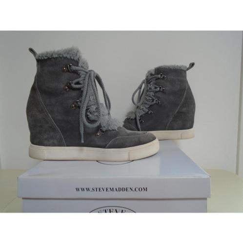 Steve Madden boots suède grijs faux fur 42 ZGAN, Verzenden, Zwart, Zo goed als nieuw, Steve Madden