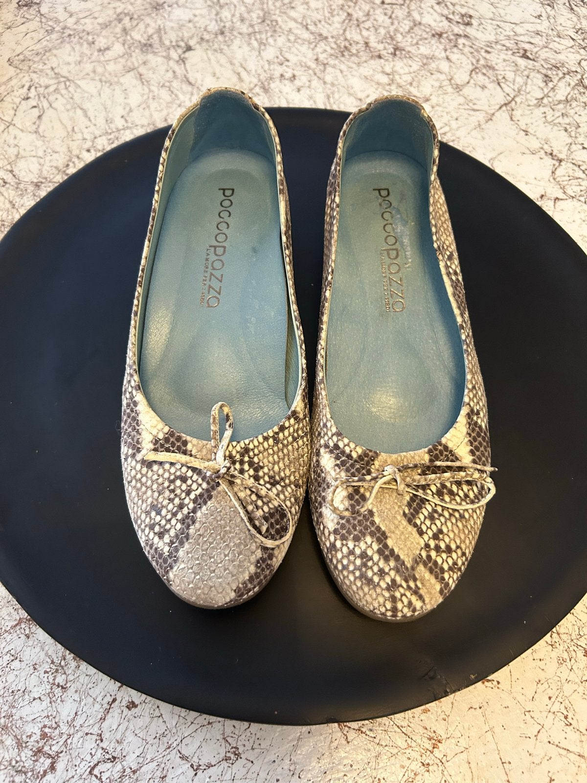 Poccopazzo ballerina's met slangenprint, Ophalen of Verzenden, Zo goed als nieuw, Overige kleuren, Ballerina's