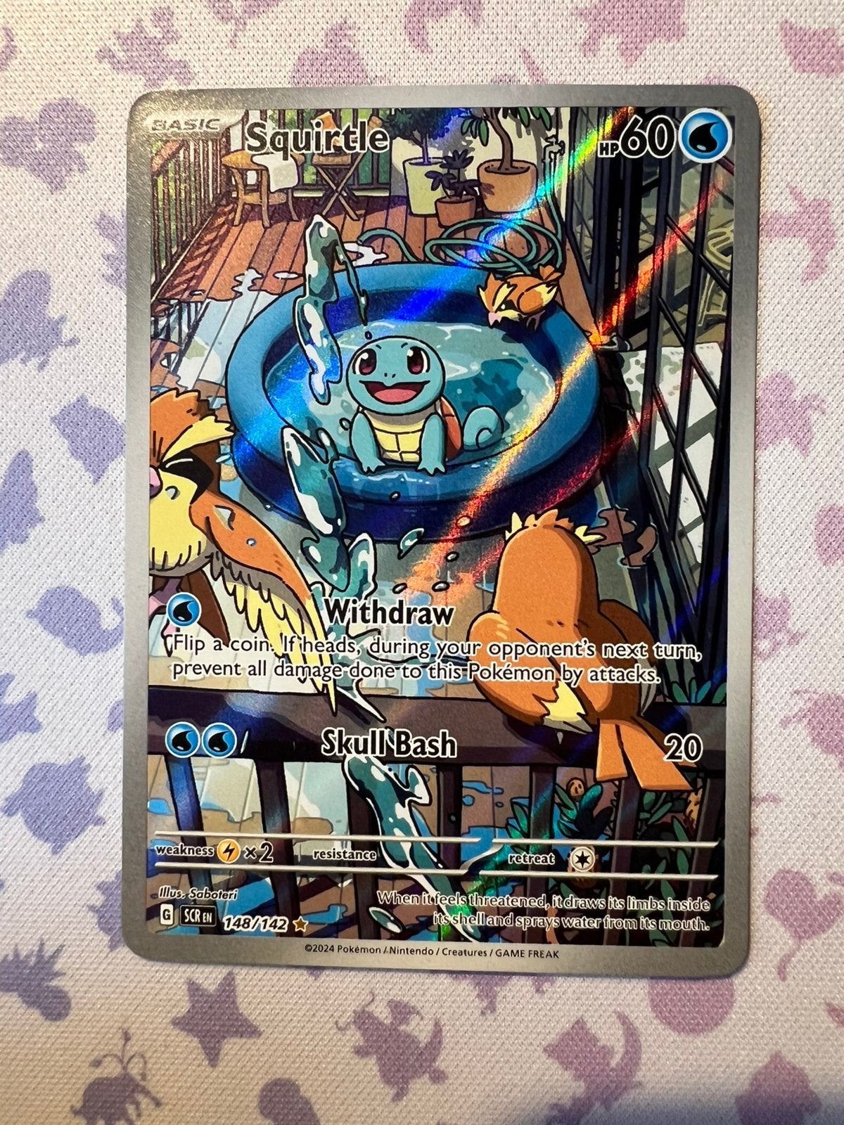 Squirtle 148 Stellar Crown, Ophalen of Verzenden, Zo goed als nieuw, Losse kaart, Foil