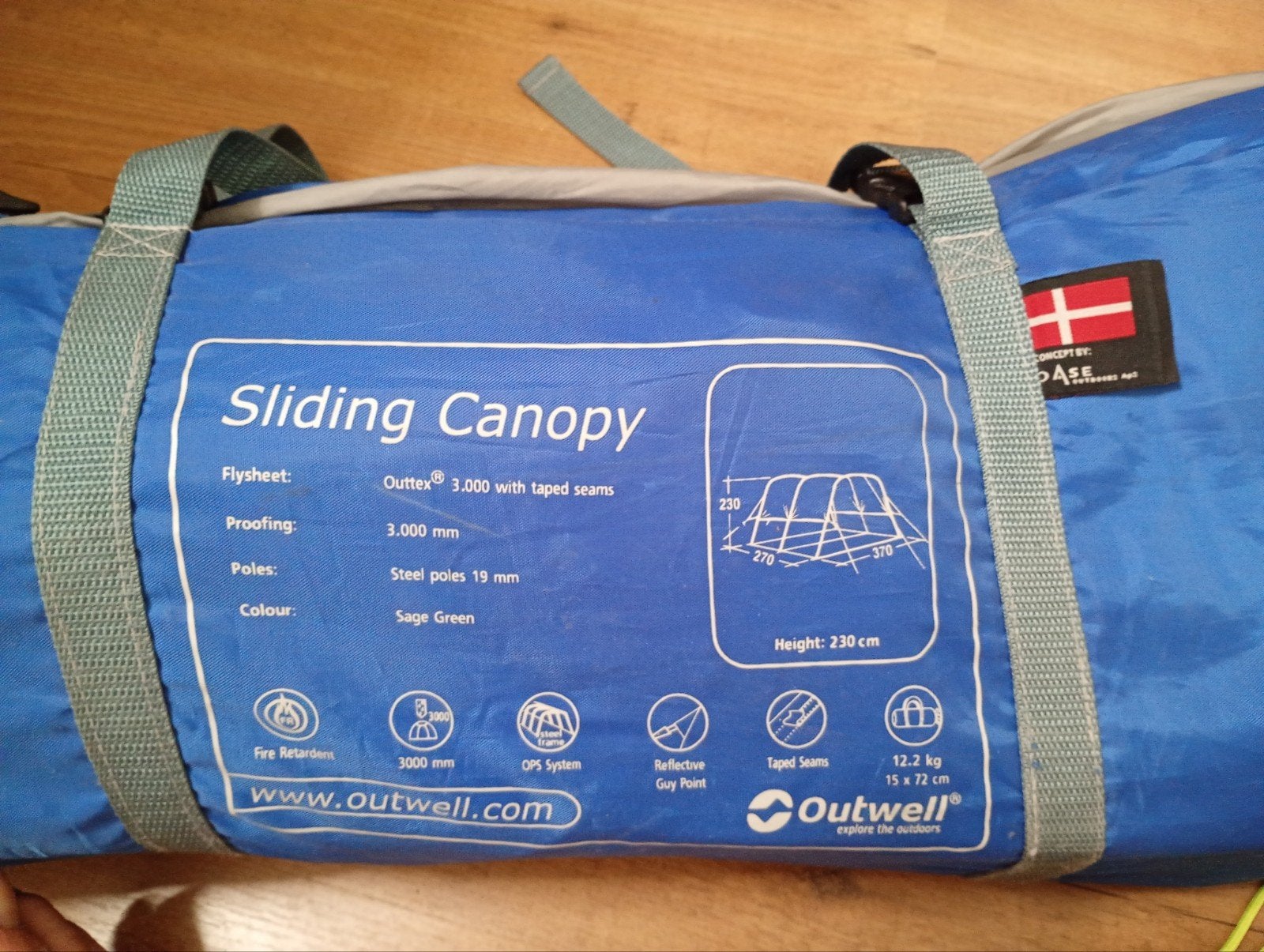 Outwell Sliding Canopy Luifel - Sage Green, Ophalen of Verzenden, Gebruikt, Tot en met 2