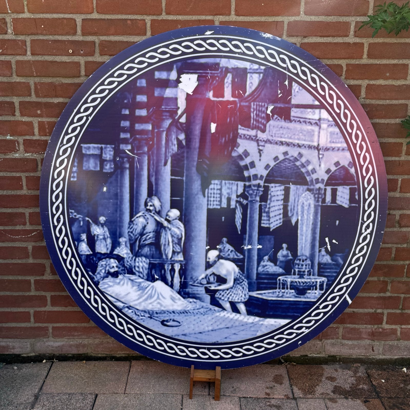 Groot kunstwerk Hugo Kaagman: Oosterse Hammam Delfts Blauw, Ophalen of Verzenden