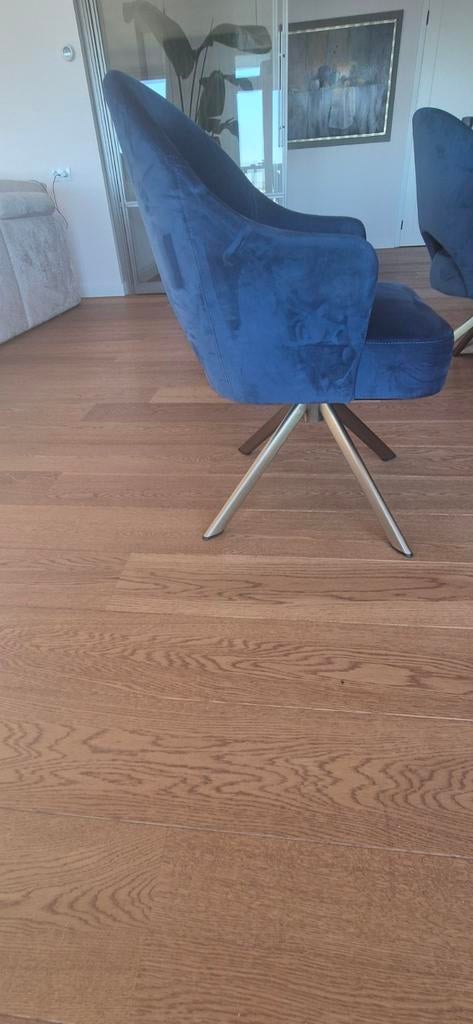 4x Svenja eetkamerstoelen Zitmaxx donkerblauw velvet, Huis en Inrichting, Stoelen, Ophalen