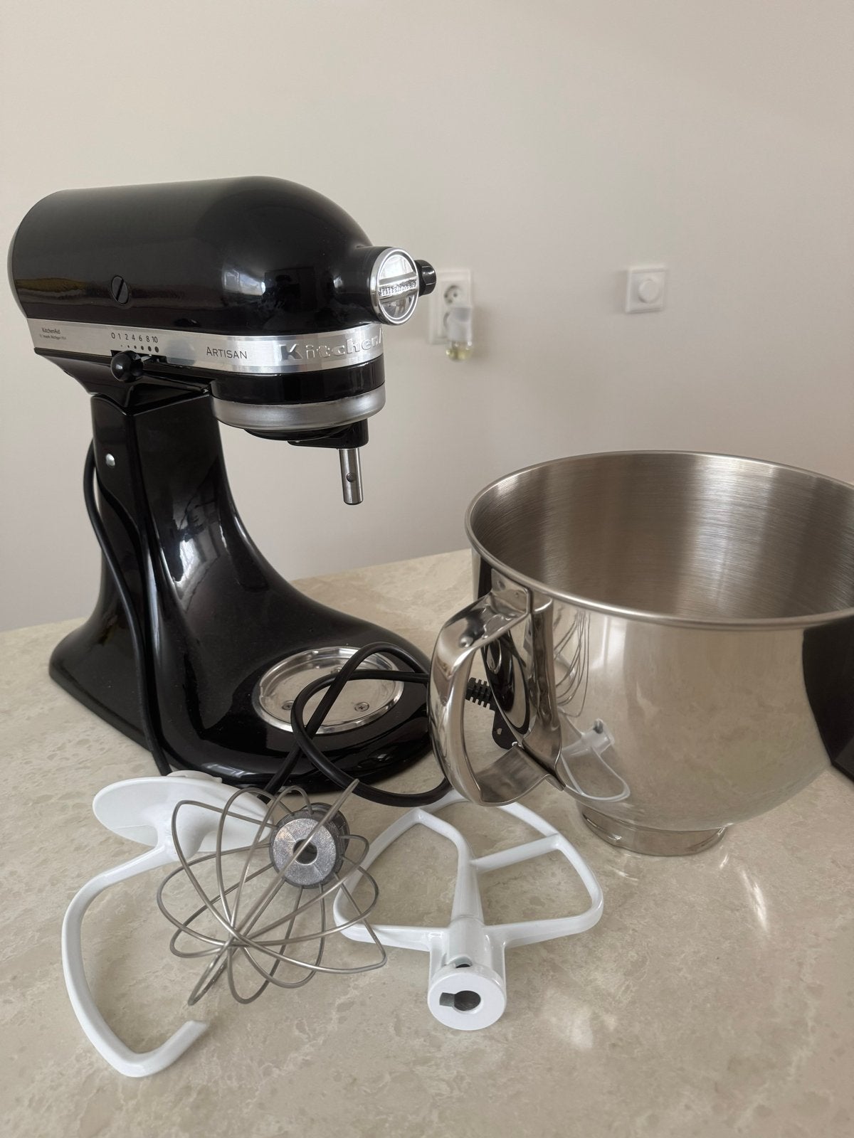 KitchenAid Artisan Mixer 5KSM125 Onyx Zwart, 4 liter of meer, Ophalen of Verzenden, Zo goed als nieuw, 3 snelheden of meer