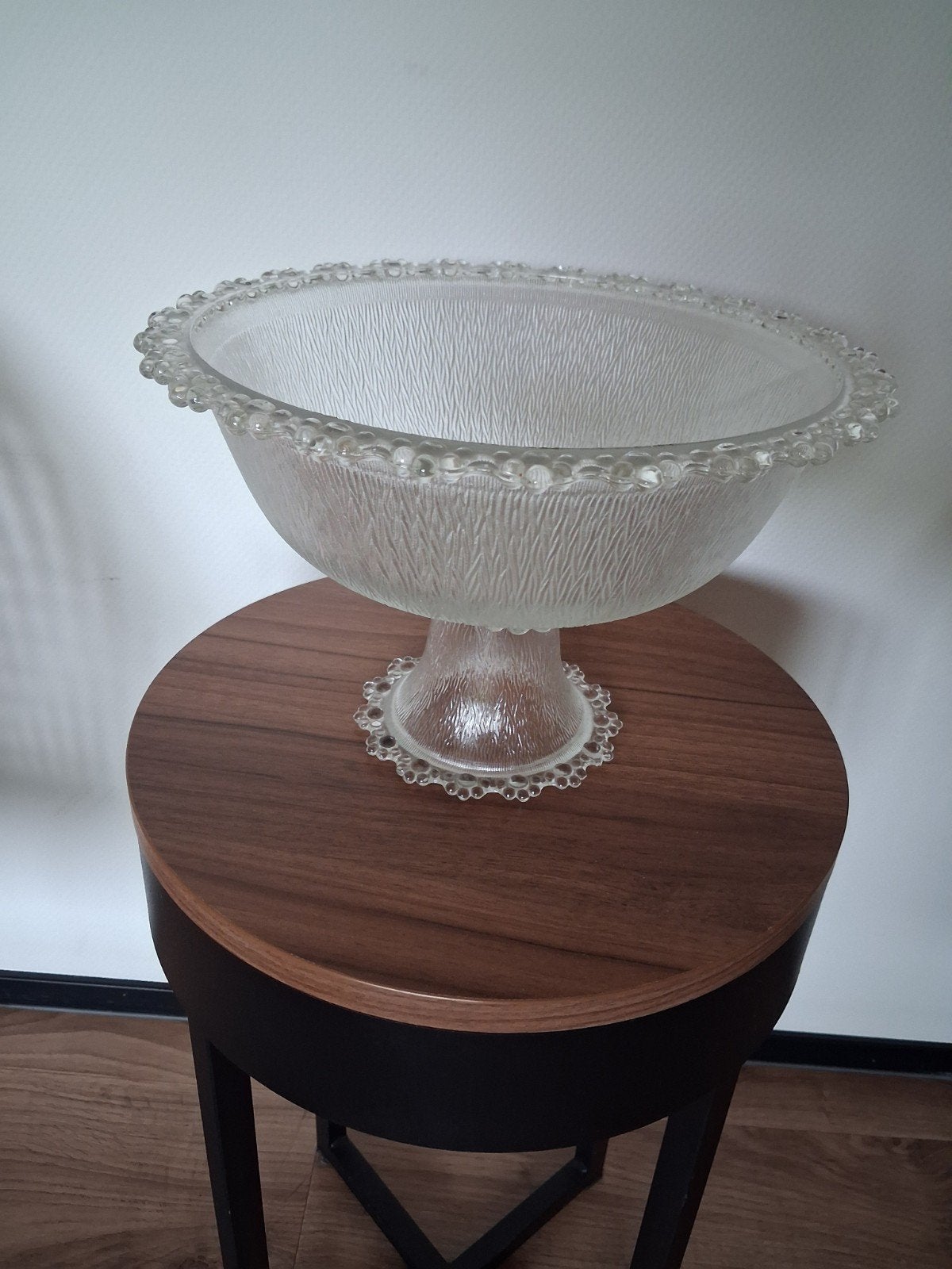 Vintage Glazen Fruitschaal / Punch Bowl, Ophalen of Verzenden