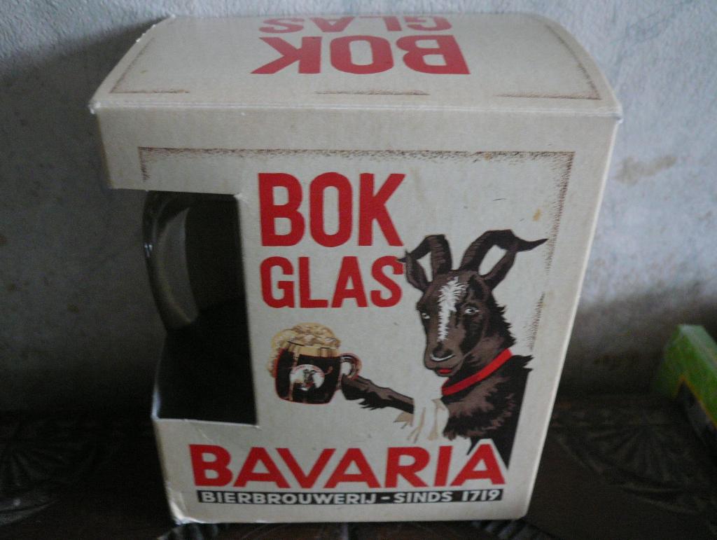 BAVARIA Bokbier bierpul glas nieuw in doos, Ophalen of Verzenden, Nieuw, Glas of Glazen, Bavaria