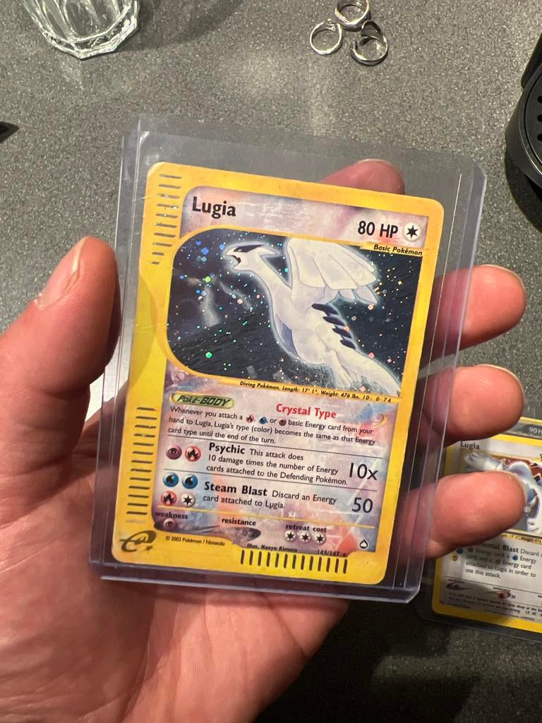 Crystal Lugia 149 Holo Aquapolis, Hobby en Vrije tijd, Verzamelkaartspellen | Pokémon, Ophalen of Verzenden, Gebruikt, Losse kaart
