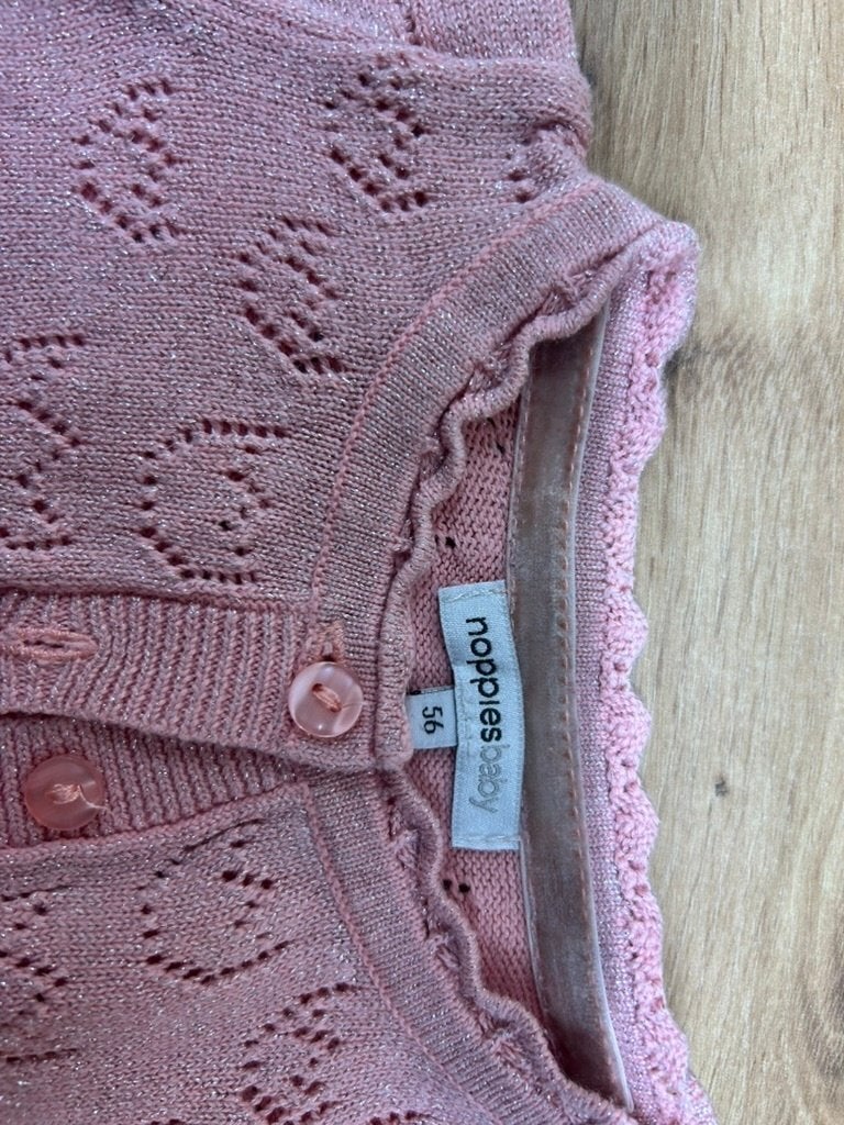 Noppies roze gebreid babyvestje maat 56, Kinderen en Baby's, Ophalen of Verzenden, Zo goed als nieuw, Noppies, Truitje of Vestje