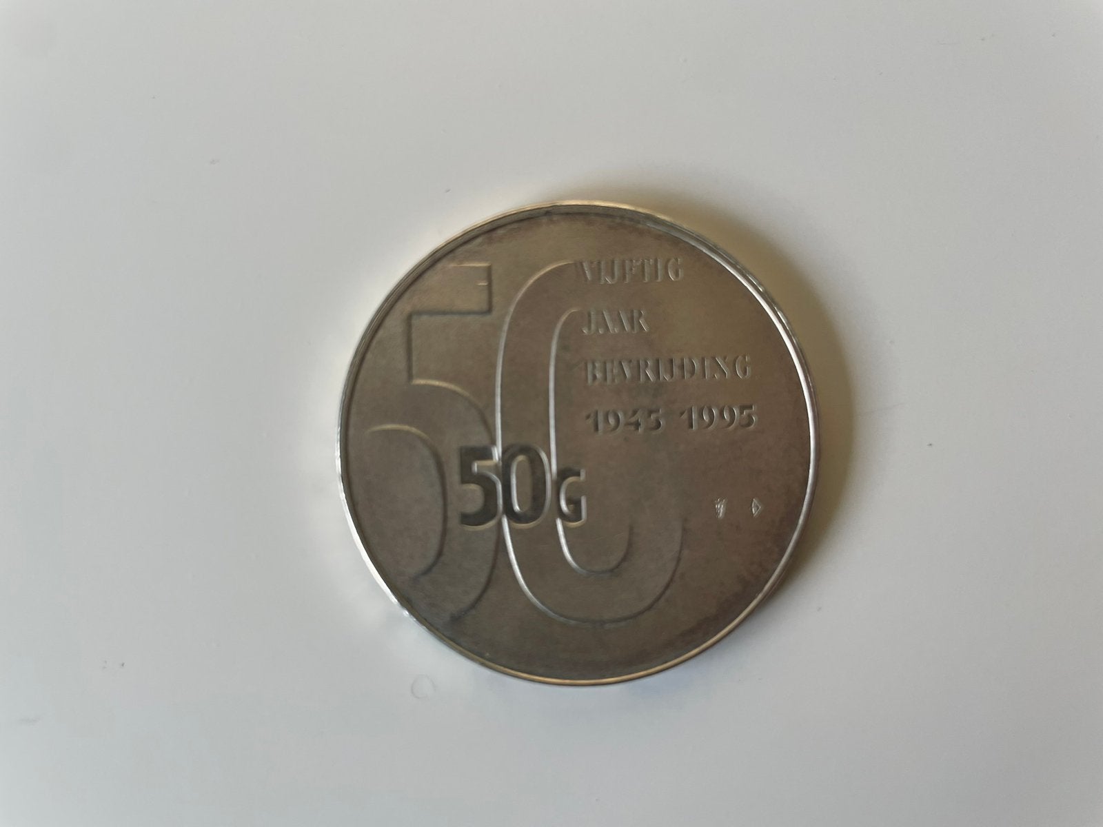 Zilveren 50 Gulden 1995 - 50 Jaar Bevrijding, Koningin Beatrix, Zilver, Ophalen of Verzenden, Losse munt