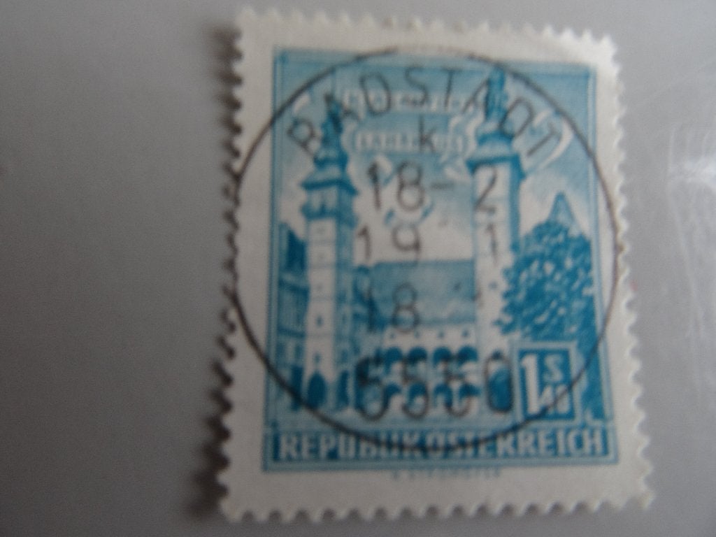 postzegel Oostenrijk 1s40 Klagenfurt Landhaus zie foto geste, Ophalen of Verzenden, Gestempeld