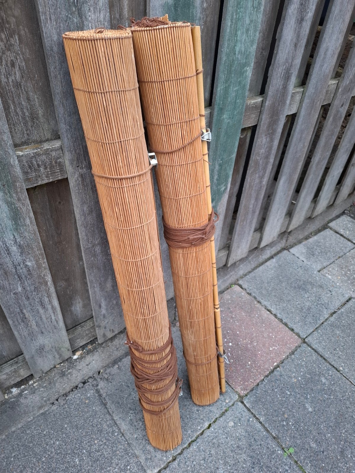 Bamboe rolgordijnen / zonwering (2 stuks), Tuin en Terras, Ophalen