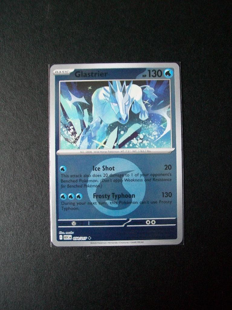 2255. Nieuwe Pokemon Kaart Holofoil GLASTRIER HP 130 054/217, Verzenden, Zo goed als nieuw, Losse kaart, Foil