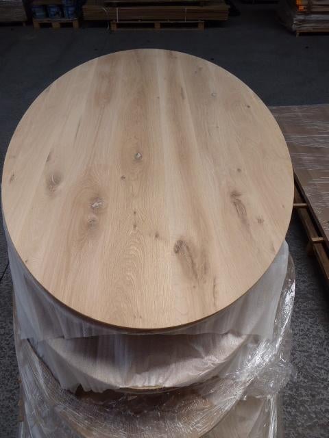 OVAAL EETTAFEL EIKENHOUT MASSIEF - 4 CM DIK TOT 3 METER NEW, Huis en Inrichting, 100 tot 150 cm, Eikenhout, Ophalen of Verzenden