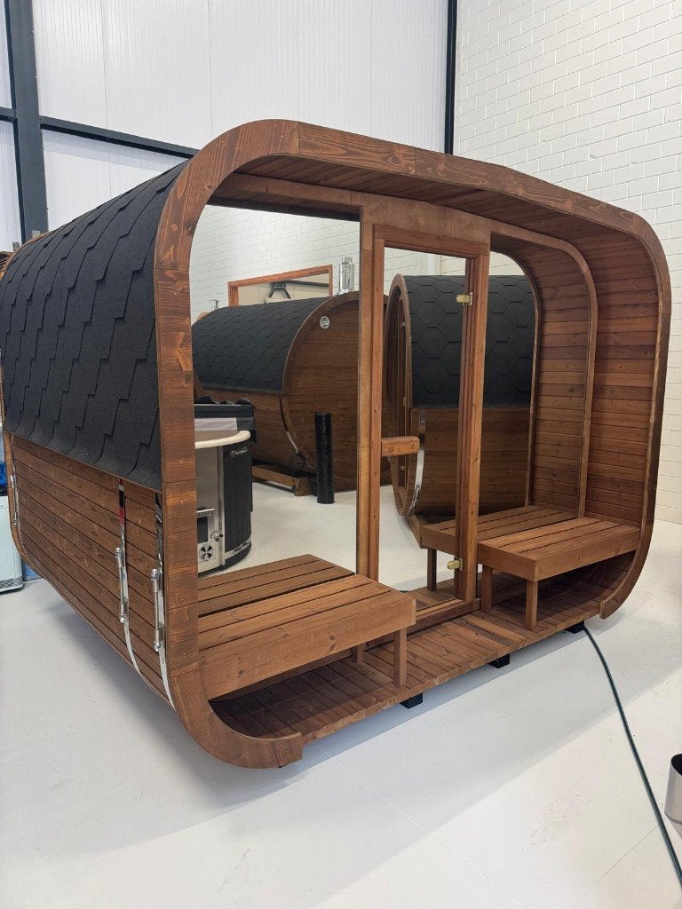 Elektrische Buitensauna, Q-Cube XXL | Sauna Qrest, Ophalen of Verzenden, Nieuw, Fins of Traditioneel, Complete sauna
