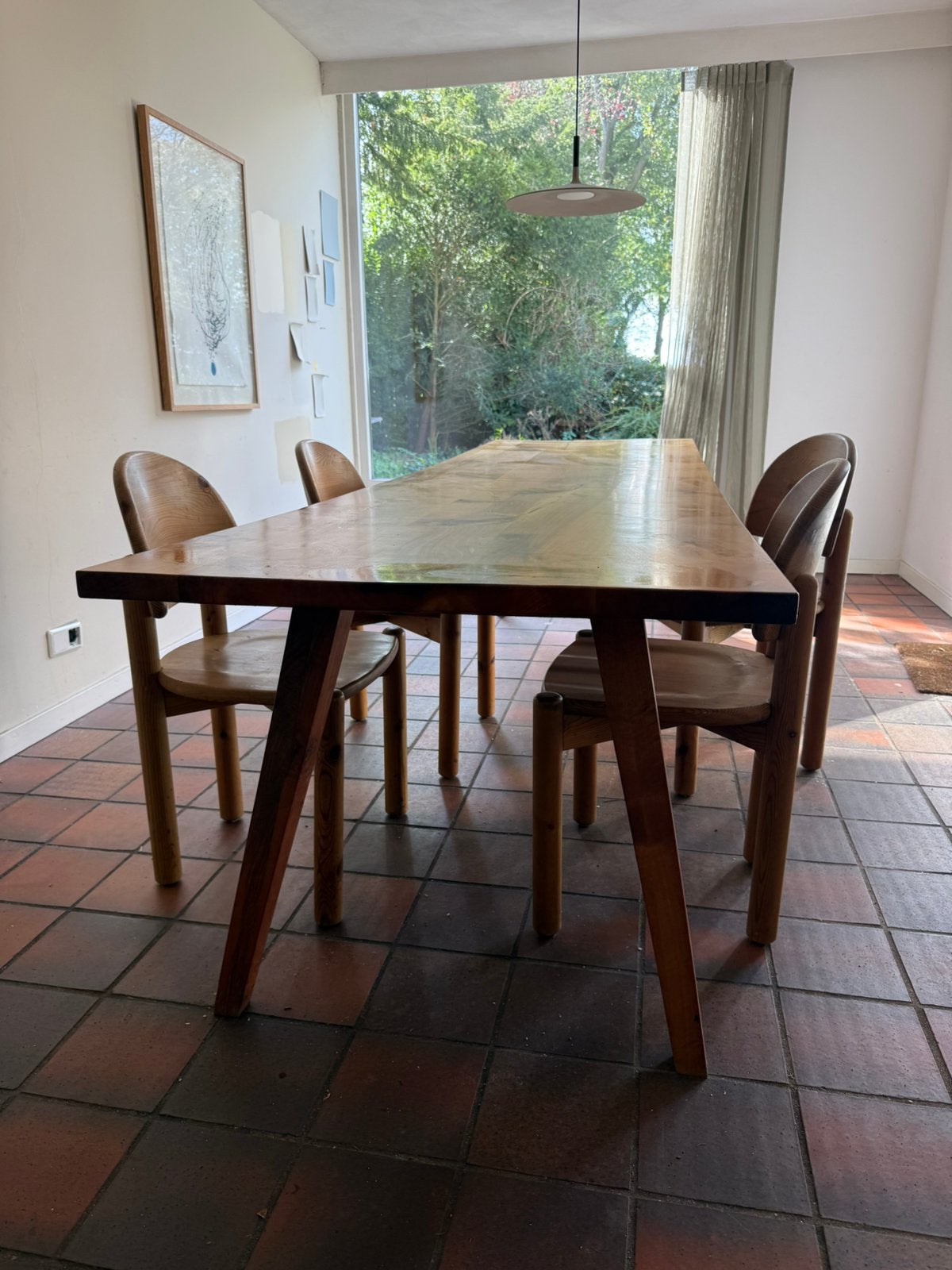 Eertafel van massief Amerikaans notenhout. 3m x 85cm, Huis en Inrichting, Ophalen, Zo goed als nieuw