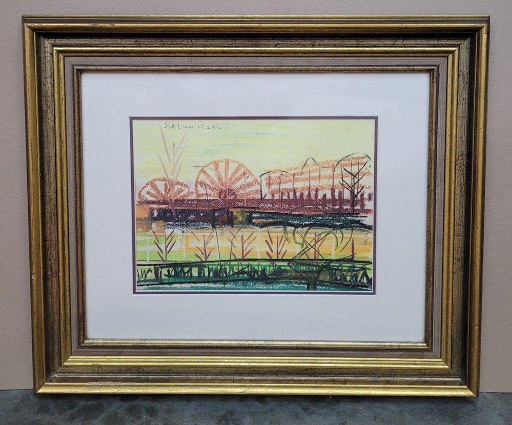Staf VAN ELZEN, lijnenspel in een landschap, Antiek en Kunst, Kunst | Schilderijen | Klassiek, Ophalen of Verzenden, Expressionistisch