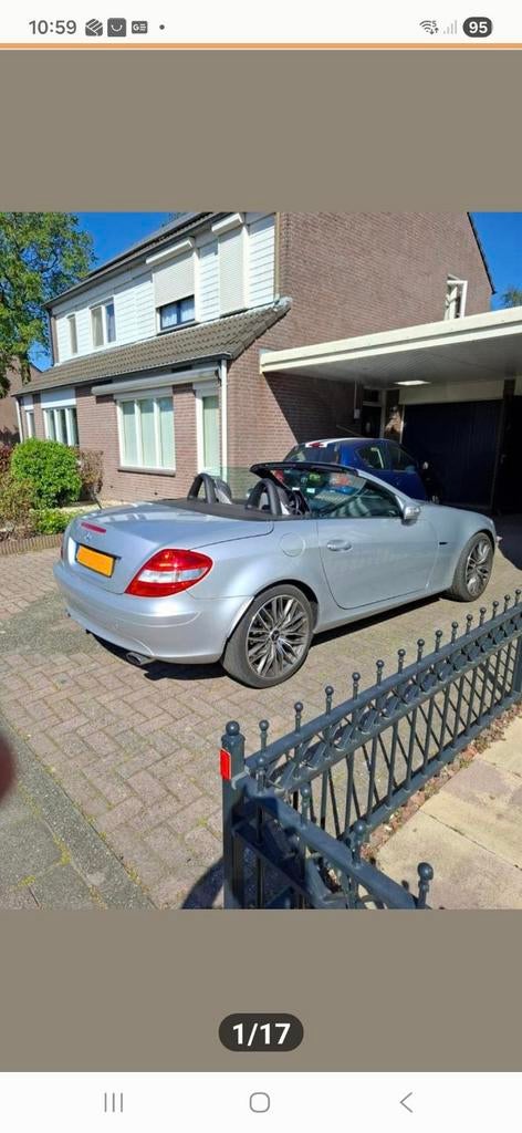 Mercedes-Benz SLK 1.8 Slk200 Kompr Roadster AUT 2007 Grijs, Auto's, Mercedes-Benz, Automaat, Achterwielaandrijving, Zwart, 4 cilinders