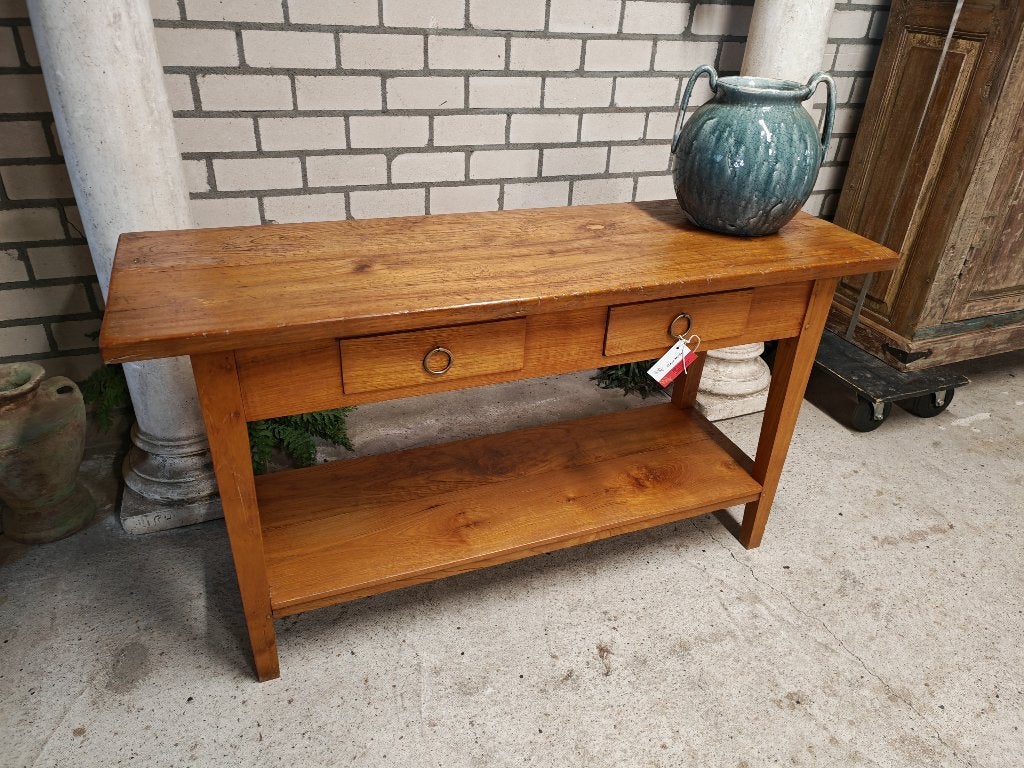 Sidetable Oud Teak, 100 tot 150 cm, Teakhout, NVT, Zo goed als nieuw