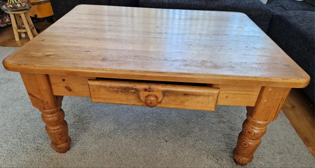 Grenen salontafel, Ophalen, Gebruikt, 50 tot 100 cm, 50 tot 100 cm