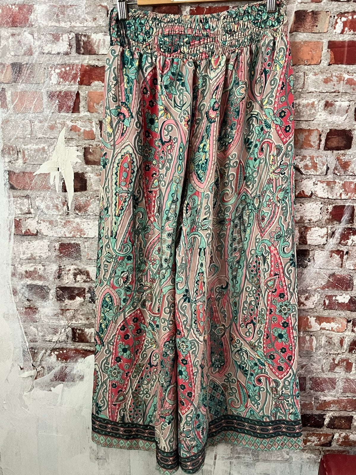 Boho Palazzo Broek met Paisley Print - Maat M, Maat 38/40 (M), Meerkleurig, Ophalen of Verzenden, Zo goed als nieuw
