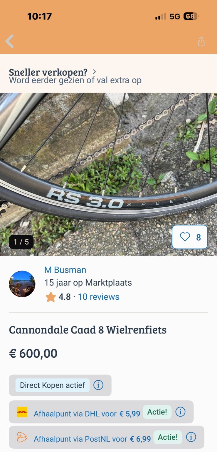 Cannondale Caad 8 racefiets - Shimano 105, Fietsen en Brommers, Overige merken, 28 inch, Gebruikt, Aluminium