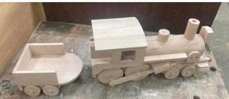 houten locomotief met karretje, Ophalen of Verzenden, Nieuw