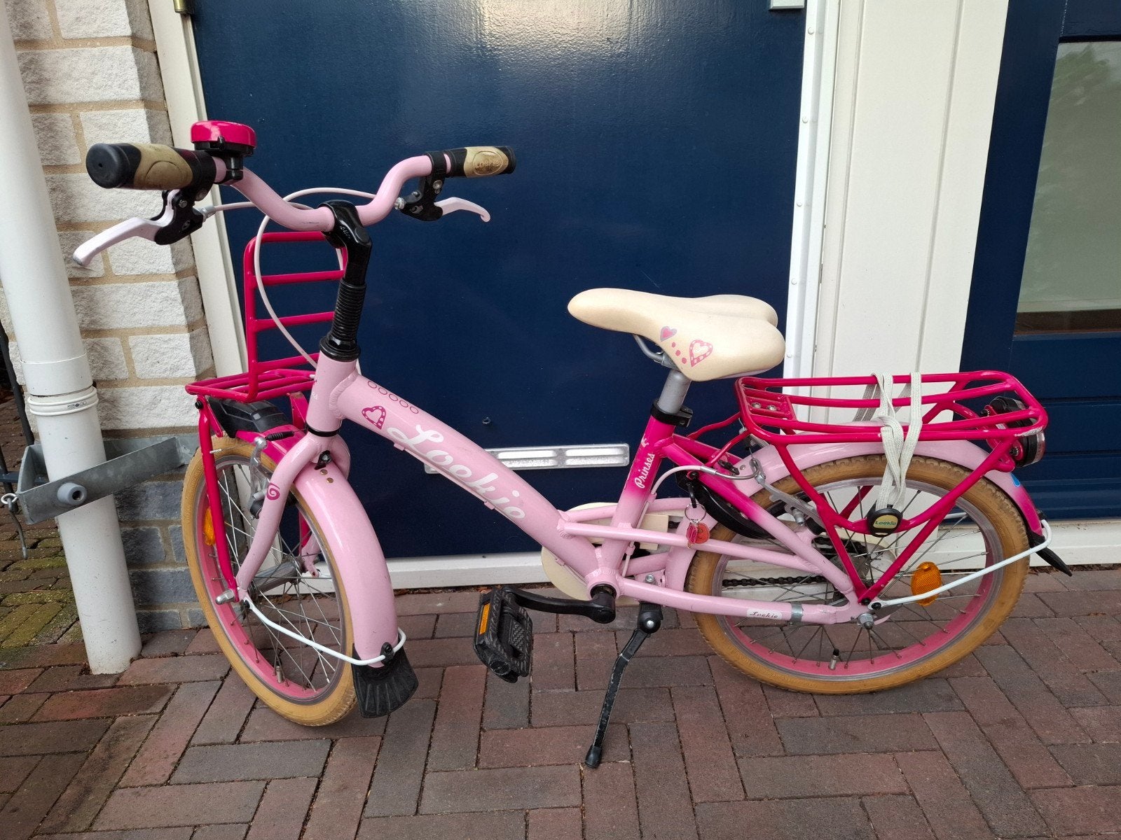 Roze, Loekie fiets, 18 inch, Fietsen en Brommers, Fietsen | Meisjes, Ophalen, Terugtraprem, Gebruikt, Loekie