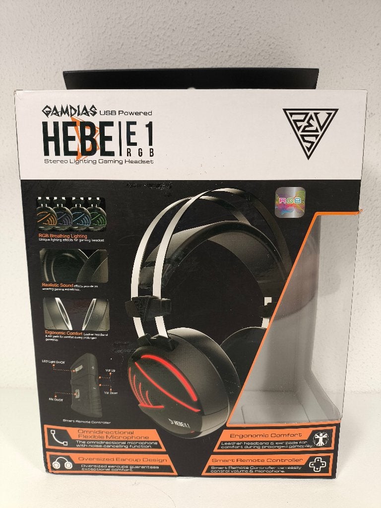 GAMDIAS HEBE E1 RGB PC Gaming headset (NIEUW), Computers en Software, Headsets, -, Gaming headset, -, Nieuw