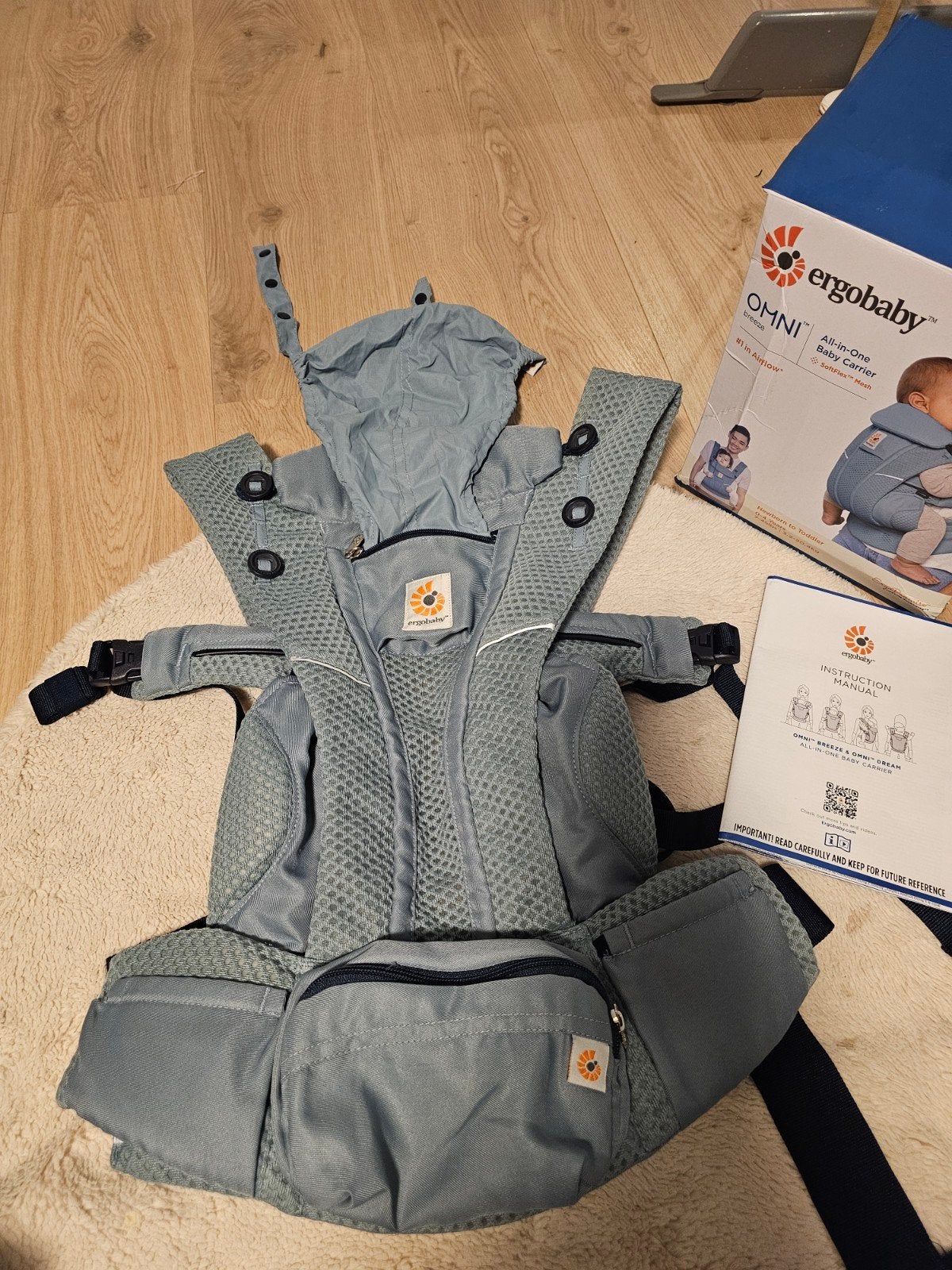 Ergobaby Omni Breeze/Slate Blauw, Kinderen en Baby's, Overige merken, Gebruikt, ., Ergobaby