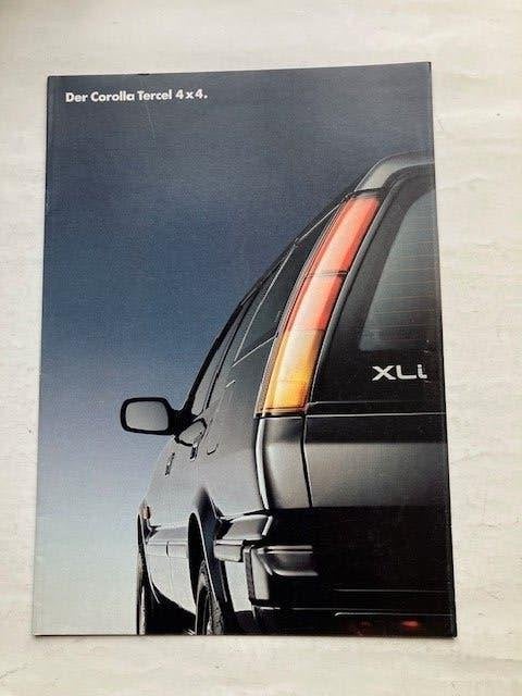 Toyota Corolla Tercel 4x4 XLi Brochure uit 1986 Duits, Toyota, Ophalen of Verzenden, Zo goed als nieuw, Toyota