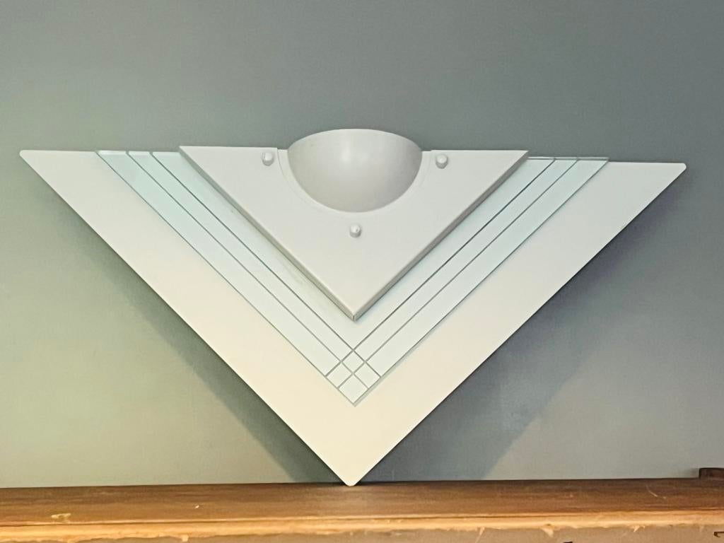 E Lite - Memphis Stijl - Wandlamp - Metaal - Glas - 80's, Ophalen of Verzenden, Zo goed als nieuw, Metaal