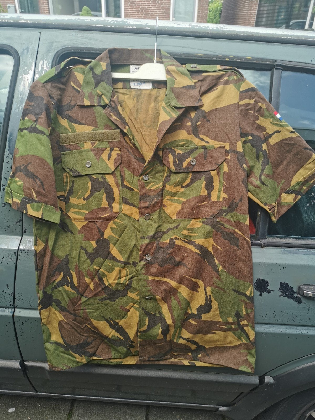 Militair camouflage overhemd maat 6080 in goede staat, Verzenden, Gedragen, Militair