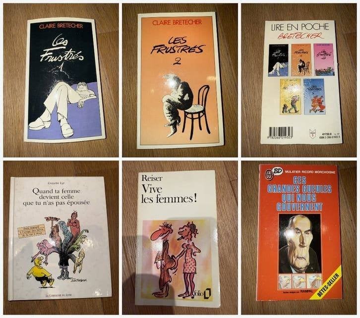 6 Franse humorboeken Bretécher Les Frustrés 1-3 Reiser, Ophalen of Verzenden, Gelezen, Cartoons