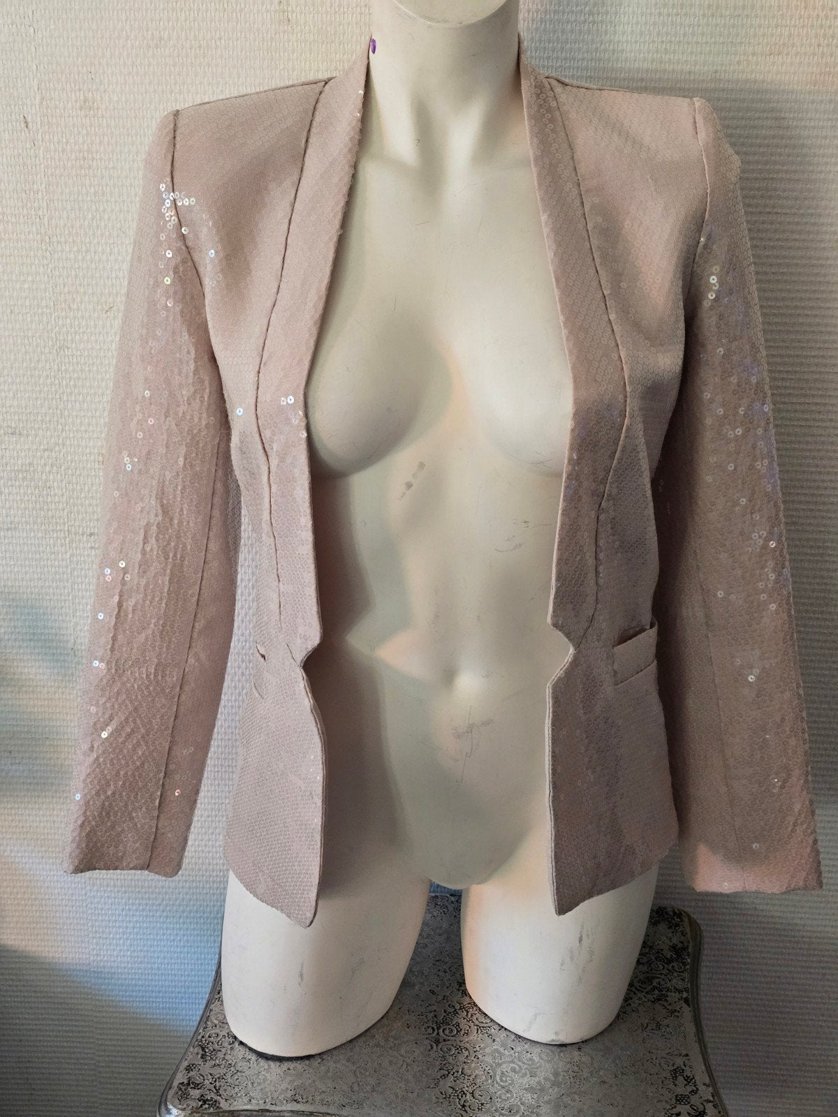 JOSH V Emilia Jasje met pailletten - Maat XS, Kleding | Dames, JOSH V, Beige, Ophalen of Verzenden, Jasje