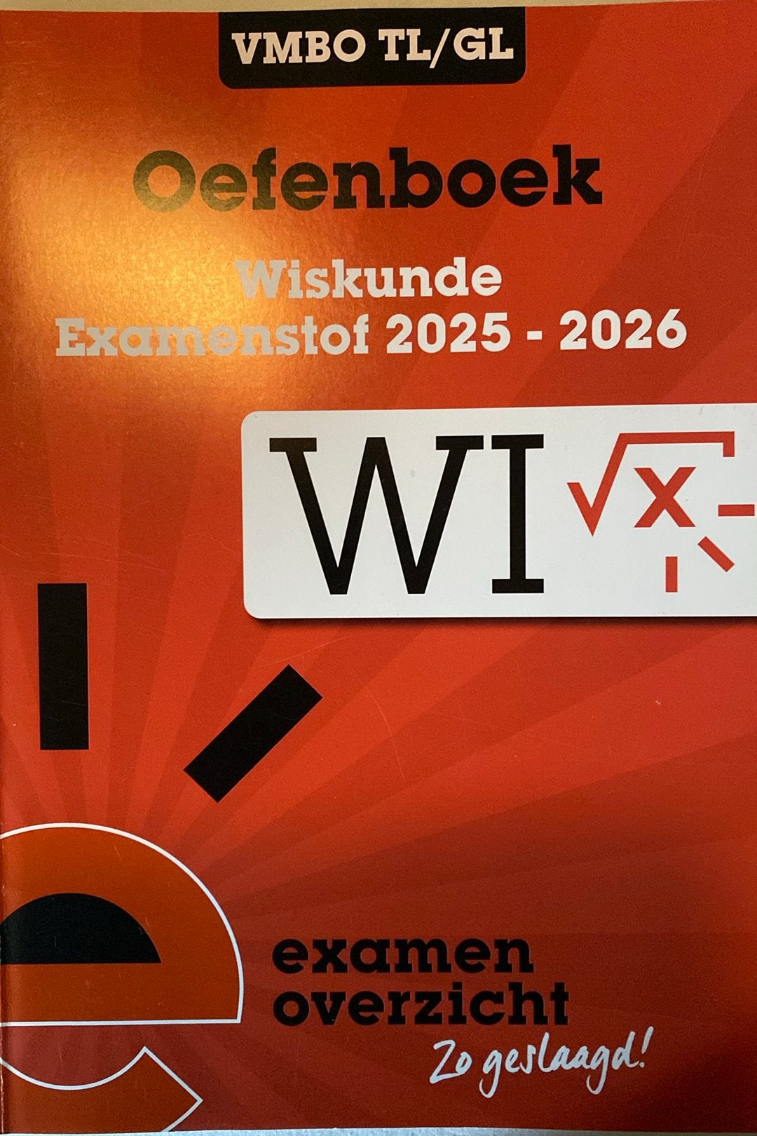 ExamenOverzicht - Oefenboek Examenstof Wiskunde VMBO TL/GL, Boeken, Ophalen of Verzenden, Nederlands, Overige niveaus, ExamenOverzicht