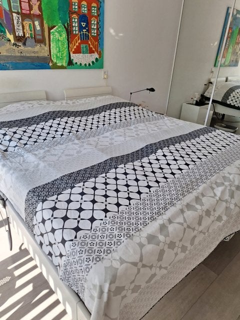 AUPING AURONDE wit  2 st met EMMA MATRASSEN, Ophalen, Tweepersoons, Zo goed als nieuw, 180 cm