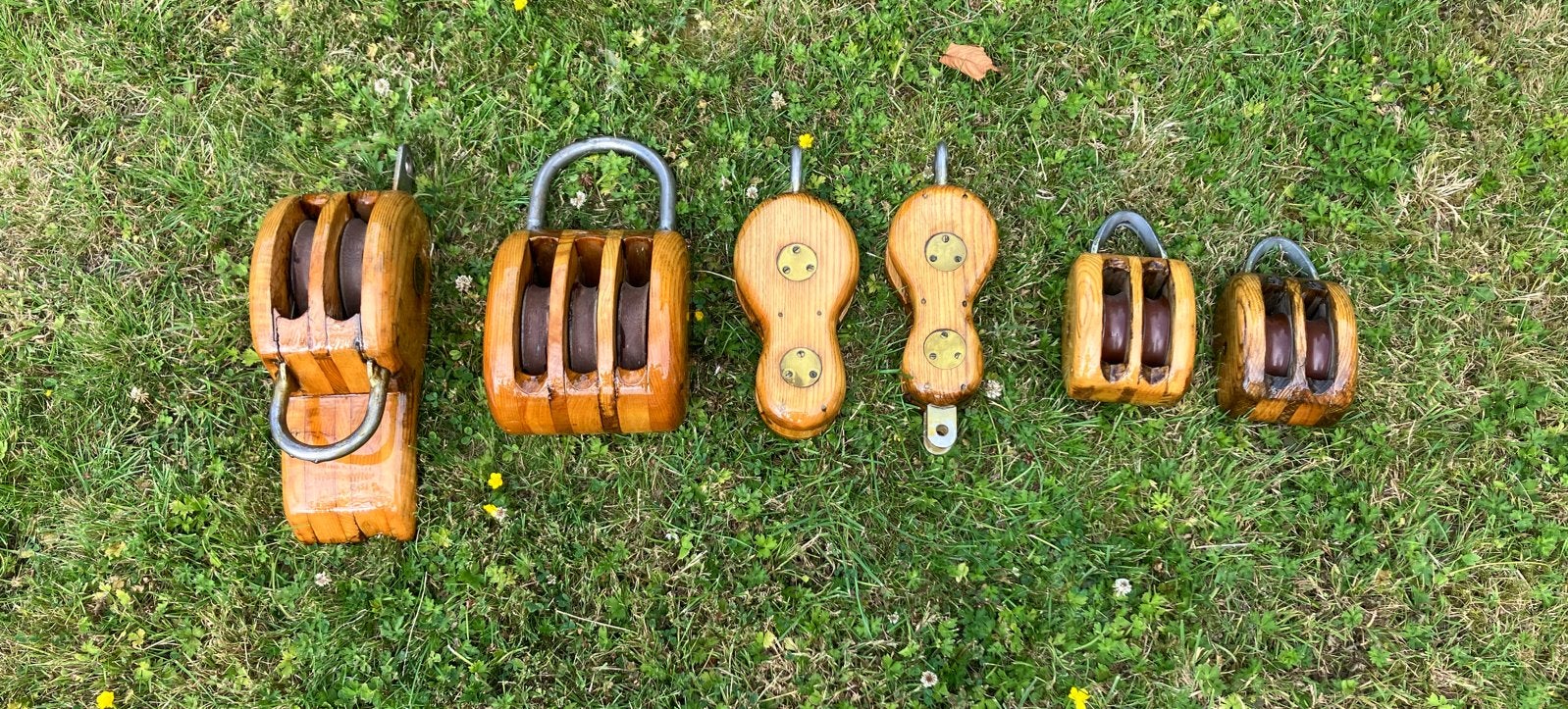 houten scheepsblokken - hakblok - vioolblok - grootschoot, Ophalen, Gebruikt, Lijn of Blok