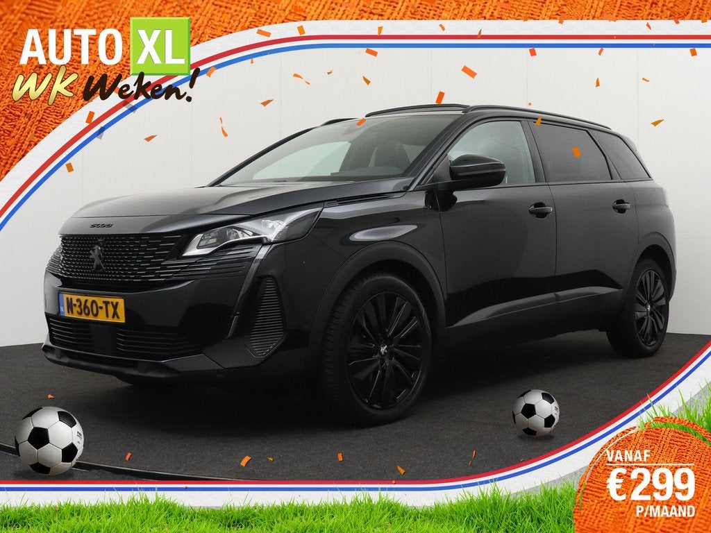 Peugeot 5008 1.2T 131 PK Aut. GT Black Ed. 7P. Pano-dak Memo, Auto's, Peugeot, 15 km/l, Gebruikt, 1199 cc, 7 stoelen