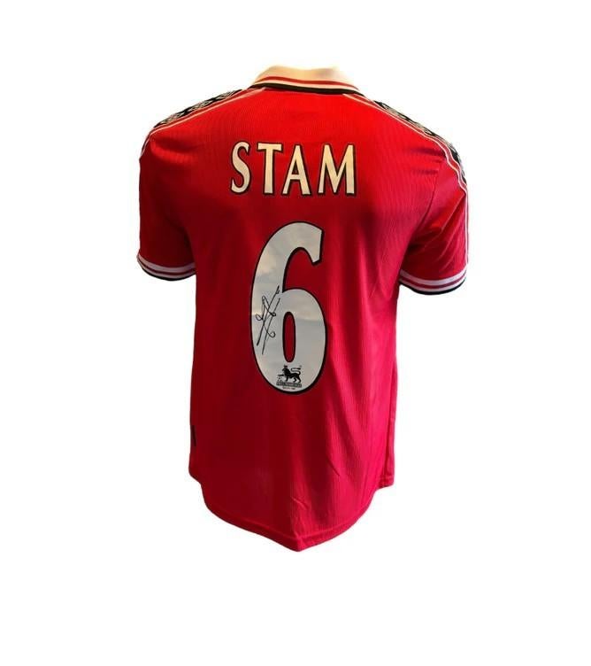 Jaap Stam Manchester United 99/00 gesigneerd Thuis Shirt, Verzamelen, Sportartikelen en Voetbal, Zo goed als nieuw, Shirt, Buitenlandse clubs