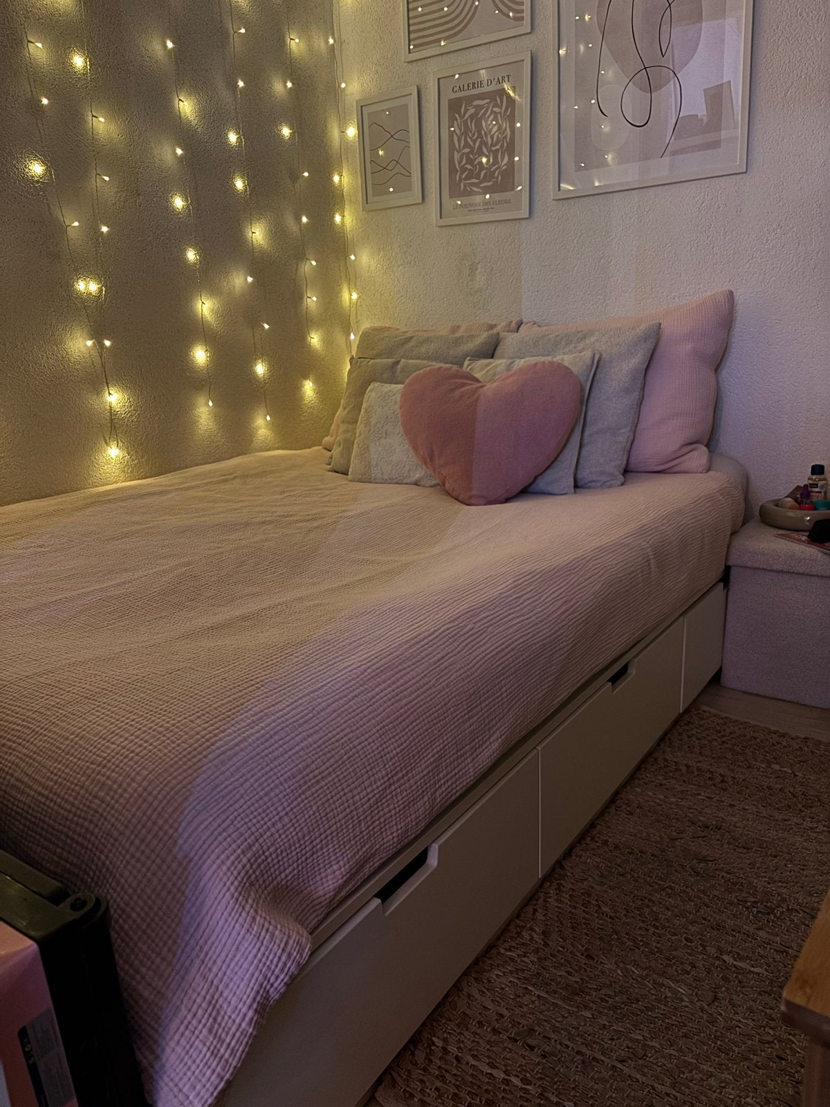 IKEA Nordli bed 140x200 met 6 opberglades, Ophalen, Gebruikt, Wit, Tweepersoons