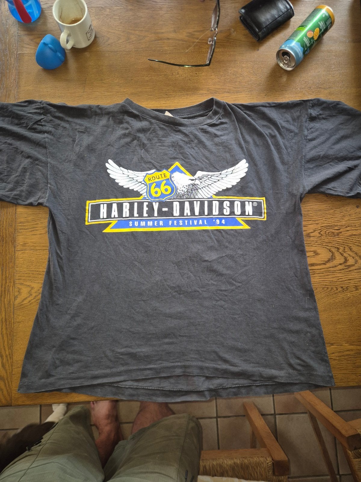Vintage Harley-Davidson T-shirt - Deep Purple Festival '94, Kleding | Heren, T-shirts, Maat 52/54 (L), Zwart, Ophalen of Verzenden
